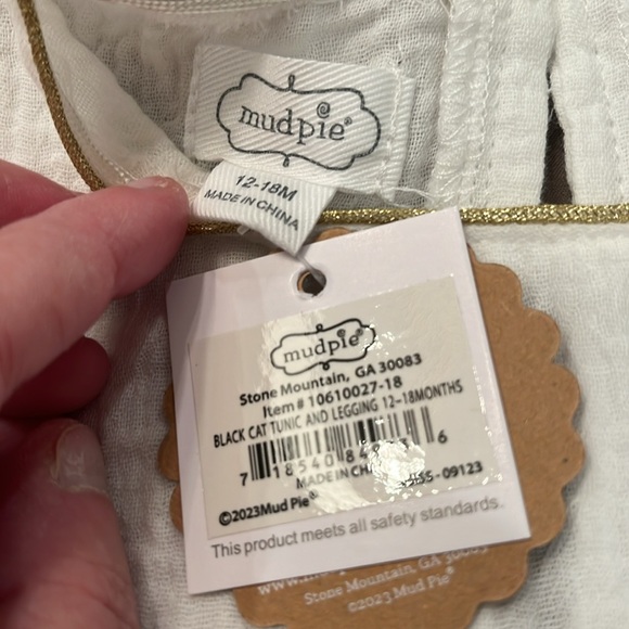 Mud Pie Baby Girl Black Cat Tunic and Legging Set/NWT/12-18M - Picture 6 of 14